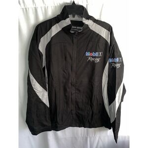 Mobil 1 One Racing Jacket Mens Size Large Black Full Zip Windbreaker NWOT